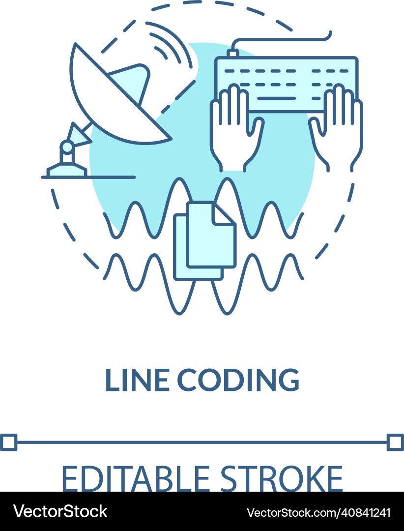 Line coding turquoise concept icon Line coding turquoise concept icon vector image