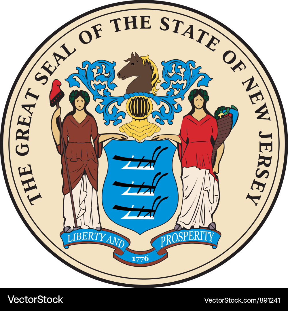 New Jersey State Seal Vektorbild