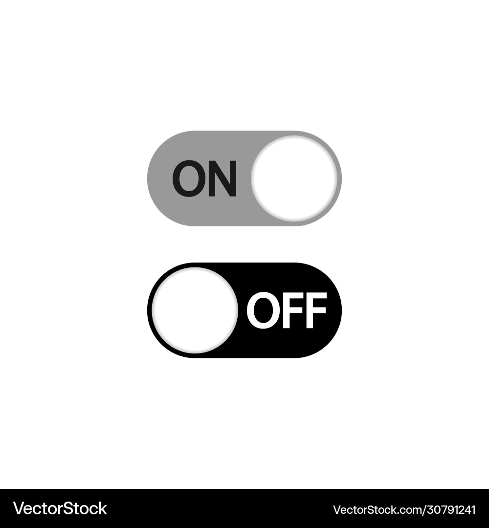 On off toggle switch buttons icon isolated On off toggle switch buttons icon isolated vector image