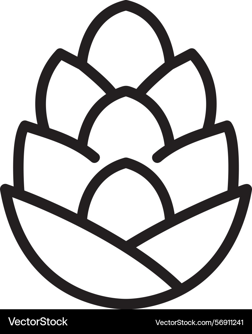 Pine cone linear style icon design vector image