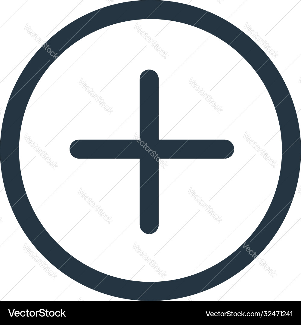 Plus icon editable stroke linear symbol Plus icon editable stroke linear symbol vector image