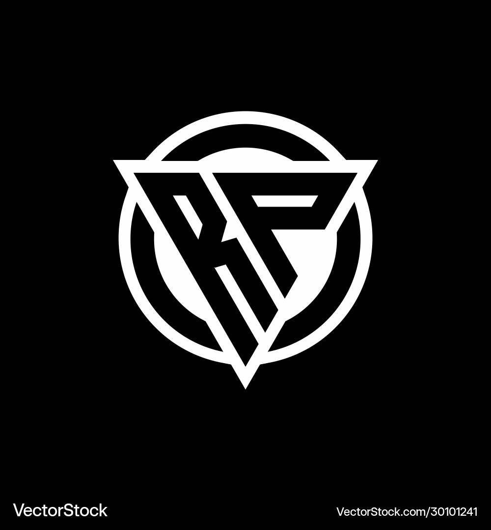 Rp logo with negative space triangle shape Vector Image