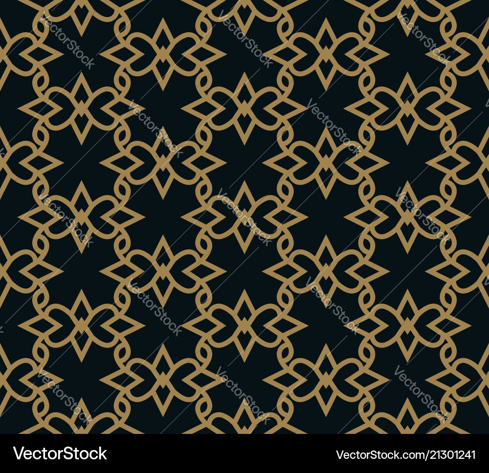Seamless pattern of intersecting thin gold lines vector image