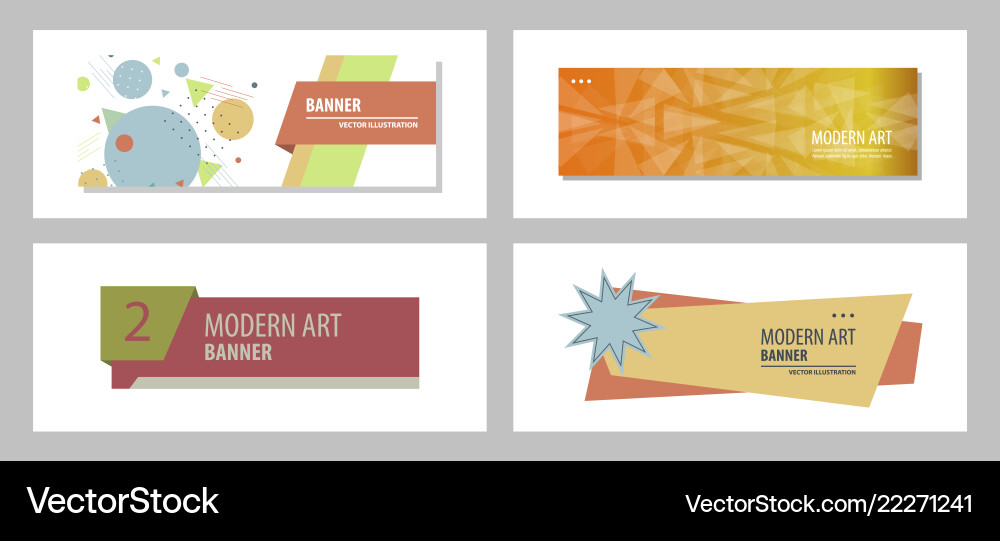 Set of abstract geometric design banner web vector image