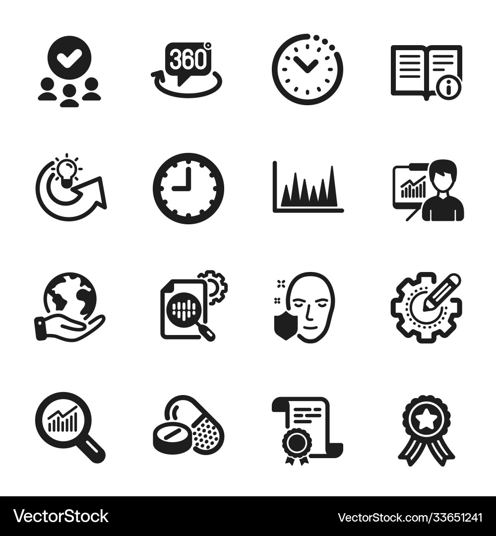 Set science icons such as technical info line Set science icons such as technical info line vector image