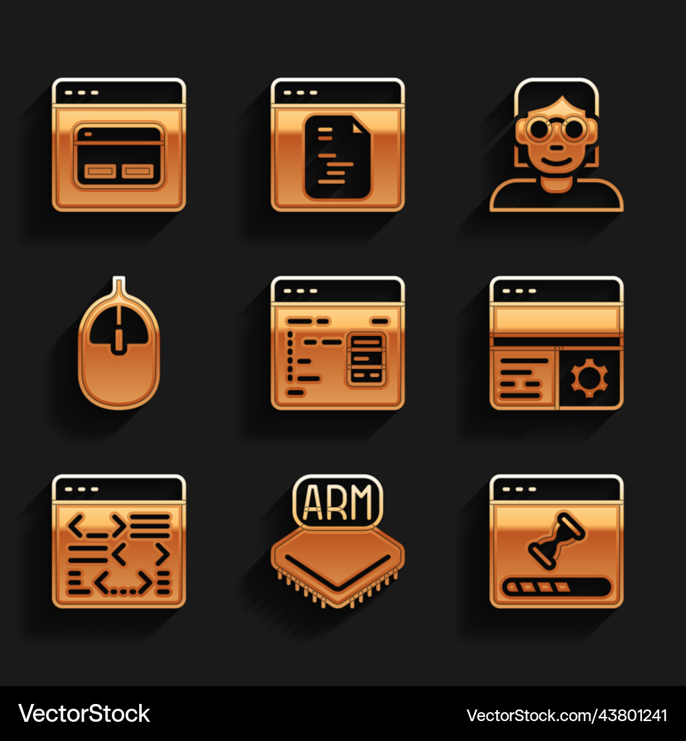 Set software processor loading data window Set software processor loading data window vector image