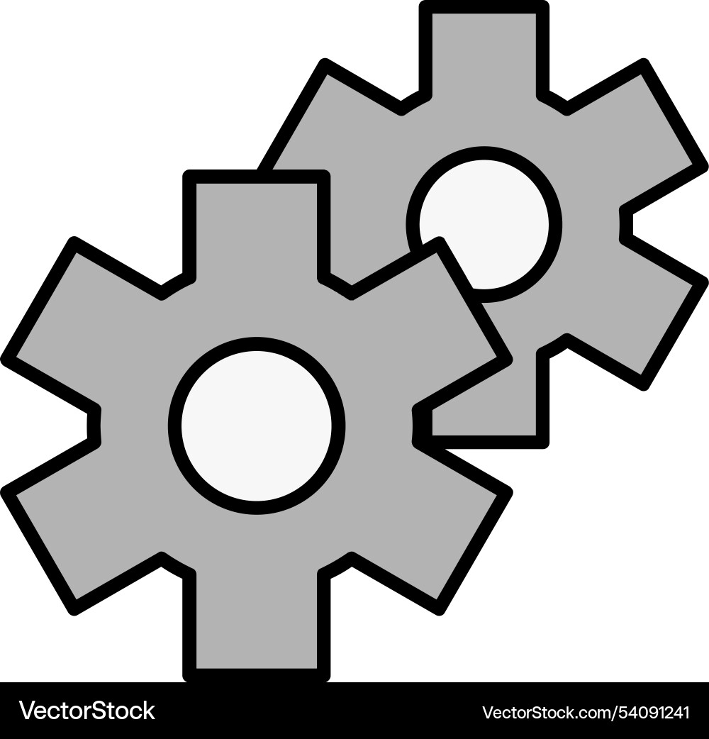 Setting line filled icon design Vector Image