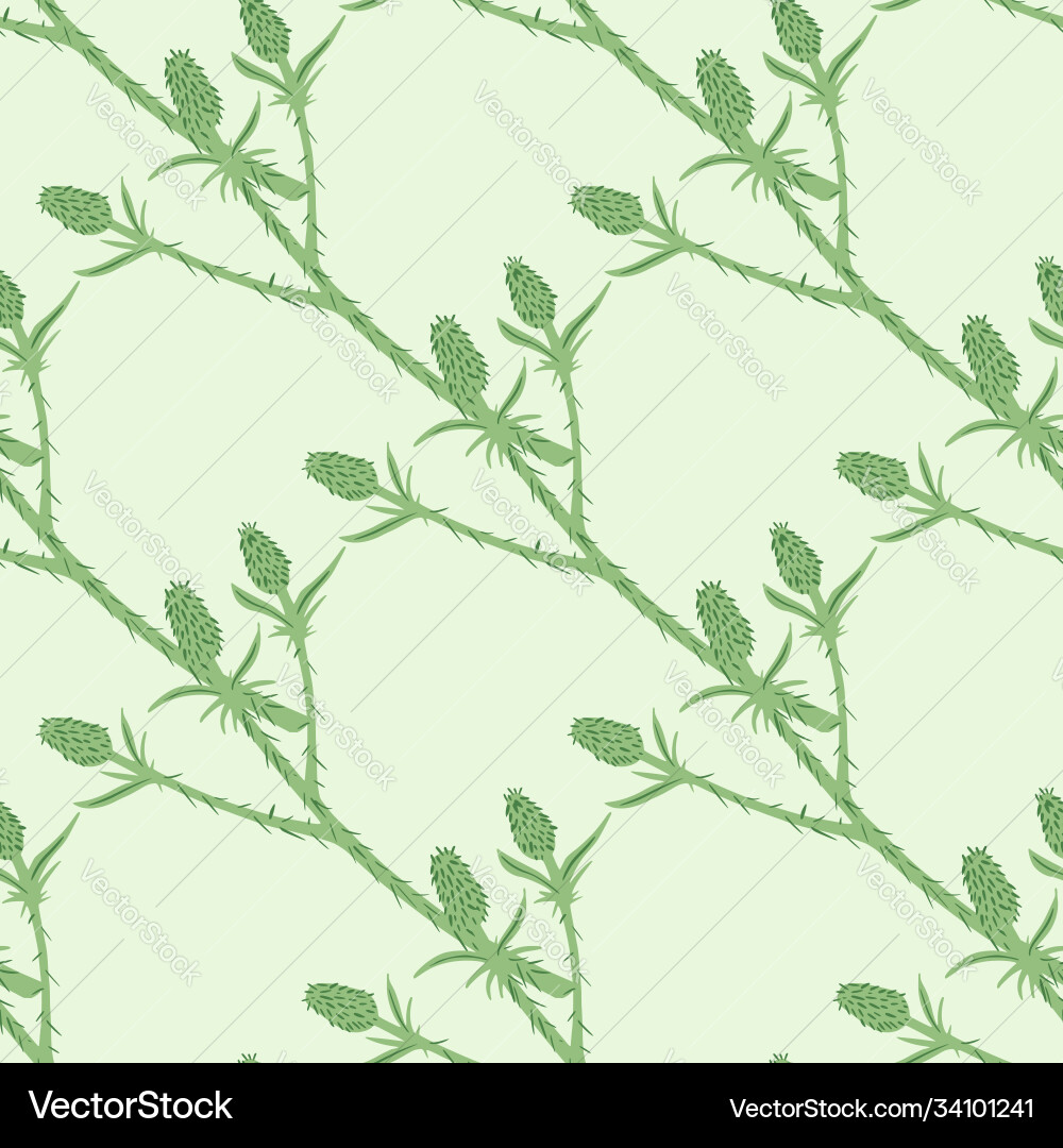 Spring seamless pattern with thorn twigs Spring seamless pattern with thorn twigs vector image