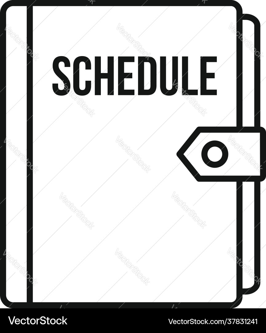 Syllabus schedule notebook icon outline style Syllabus schedule notebook icon outline style vector image