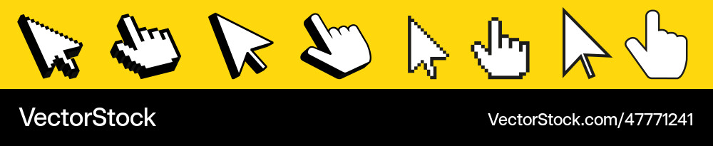Web cursor arrow finger mouse digital interface Vector Image