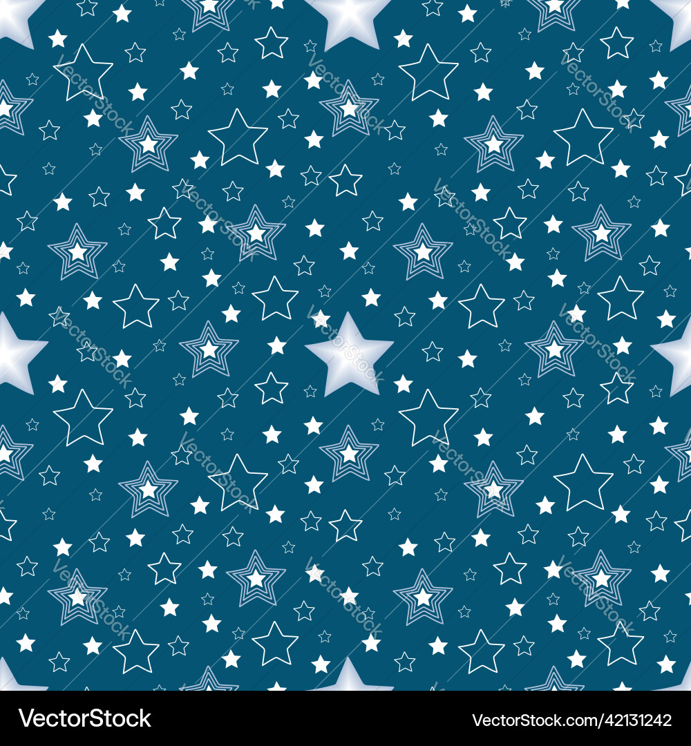 A set of seamless patterns with stars the starry Vector Image
