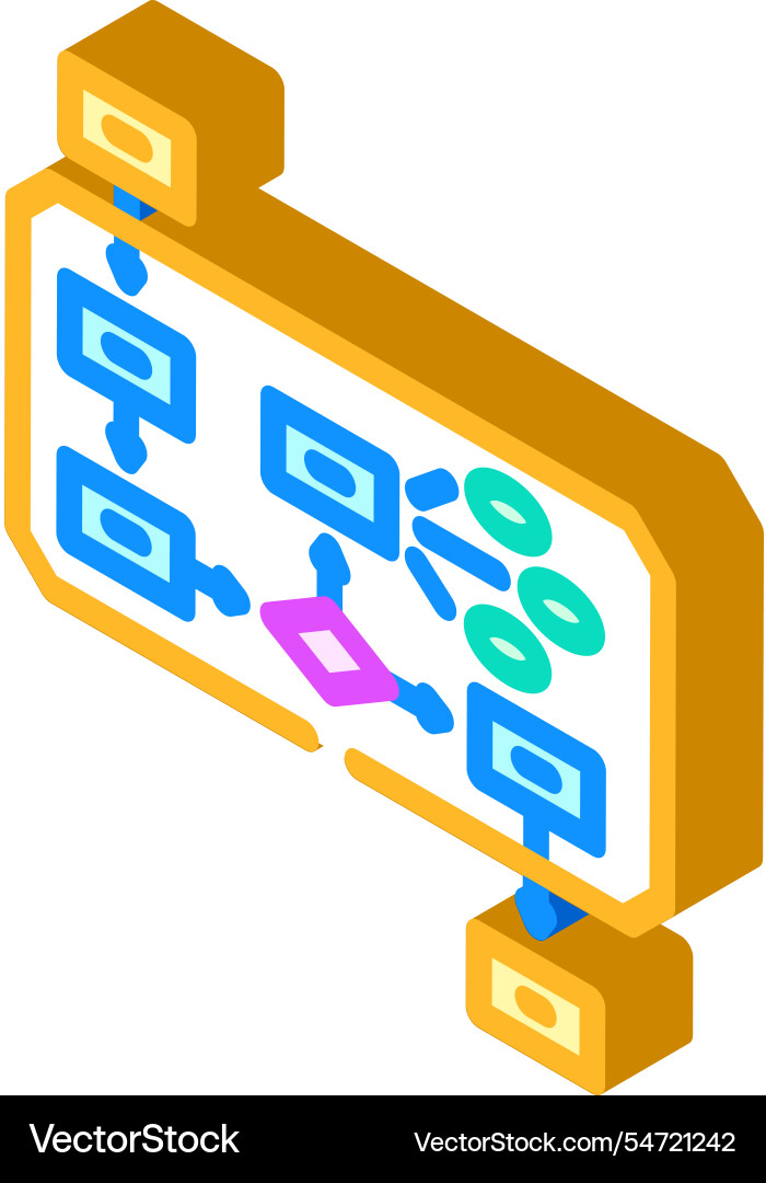 Algorithm große Daten isometrische Ikone Vektorbild