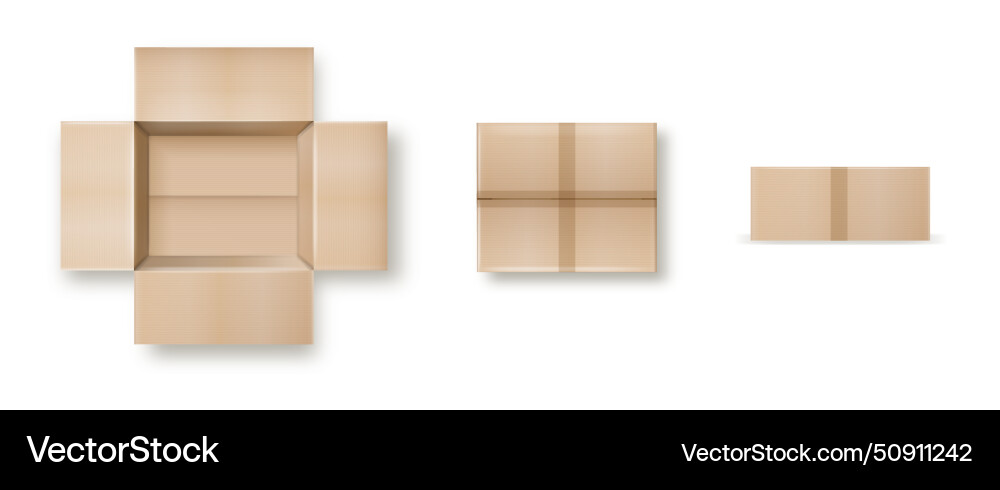 Box empty open and closed cardboard Box empty open and closed cardboard Vector Image