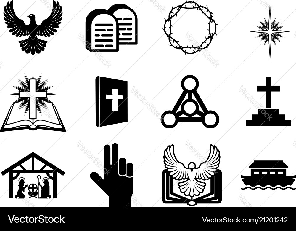 Christian Religious Symbols & Icons Vector Image