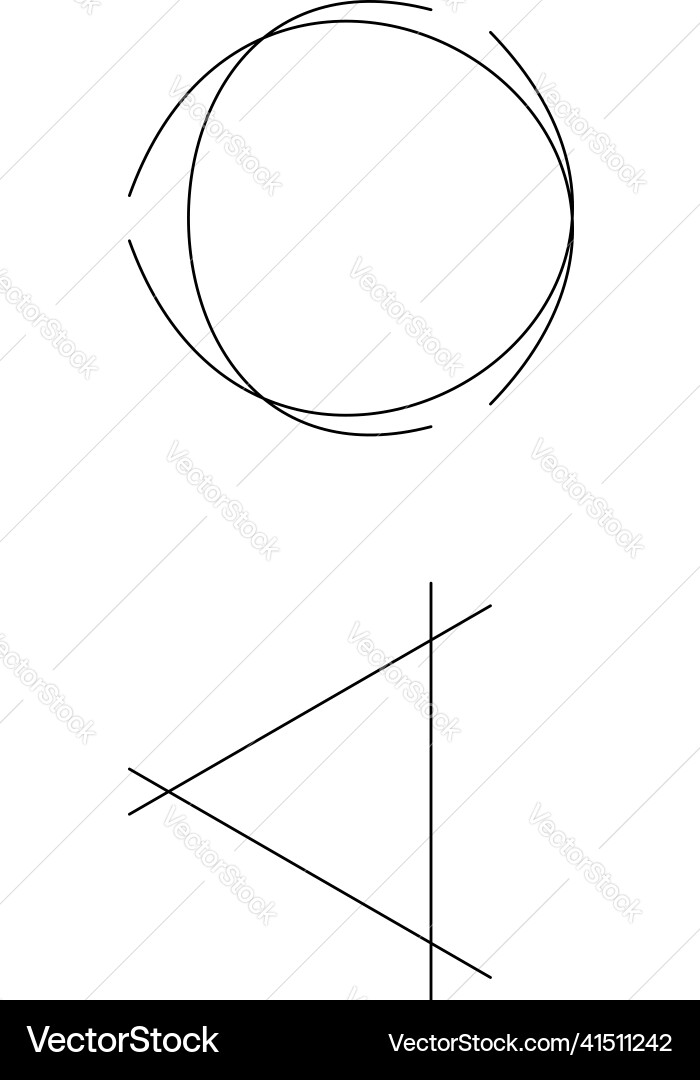 Circle circular form and matching angular edgy Vector Image