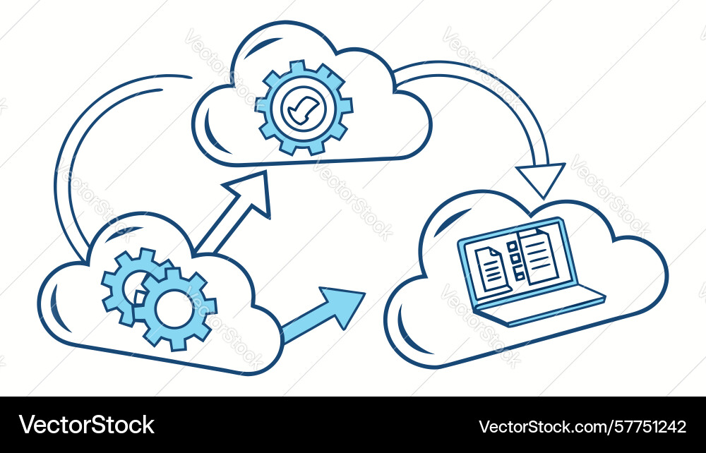 Cloud computing data sync and storage concept vector image