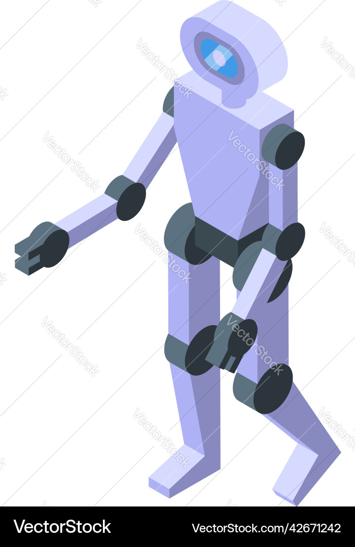 Cms Roboter-Ikone isometrische Web-Design Vektorbild