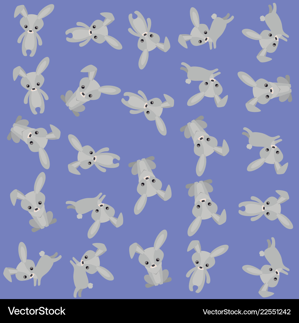 Cute rabbit pattern background vector image