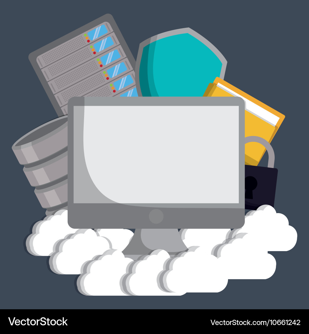 Data center and web hosting design Vector Image