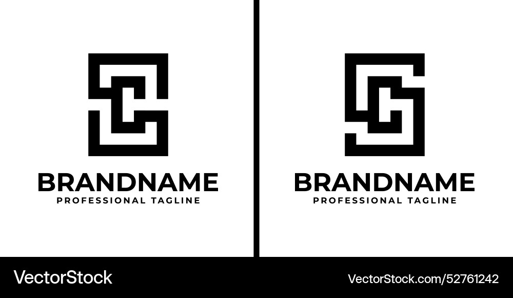 Elegant SC Monogram Logo - CS or SC Initials Vector Image