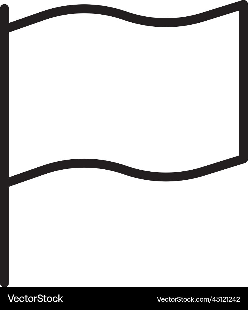 Flag icon simple line style Flag icon simple line style vector image