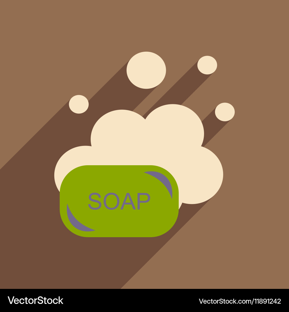 Flat with shadow icon and mobile application soap vector image