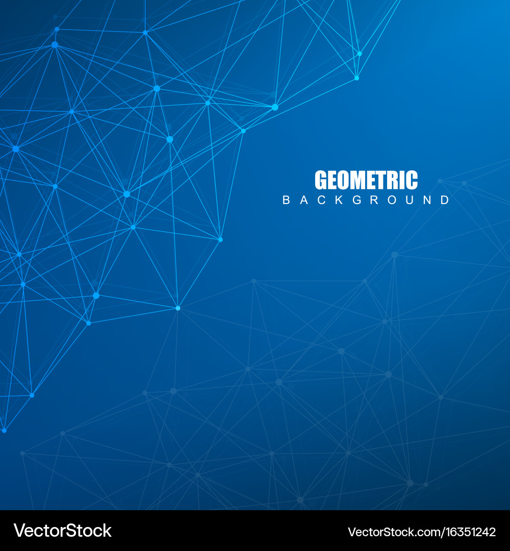 Geometric abstract background with connected line vector image
