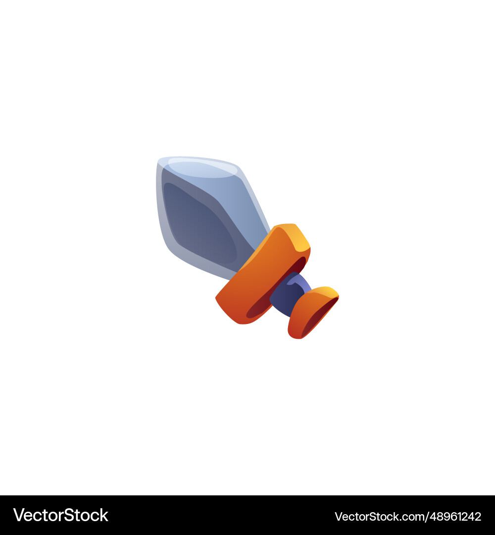Icon or 3d button in shape of sword realistic Icon or 3d button in shape of sword realistic vector image