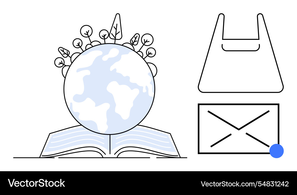 Knowledge environment and communication themes Vector Image