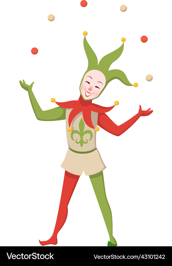 Medieval Jester with Balls Vector Image