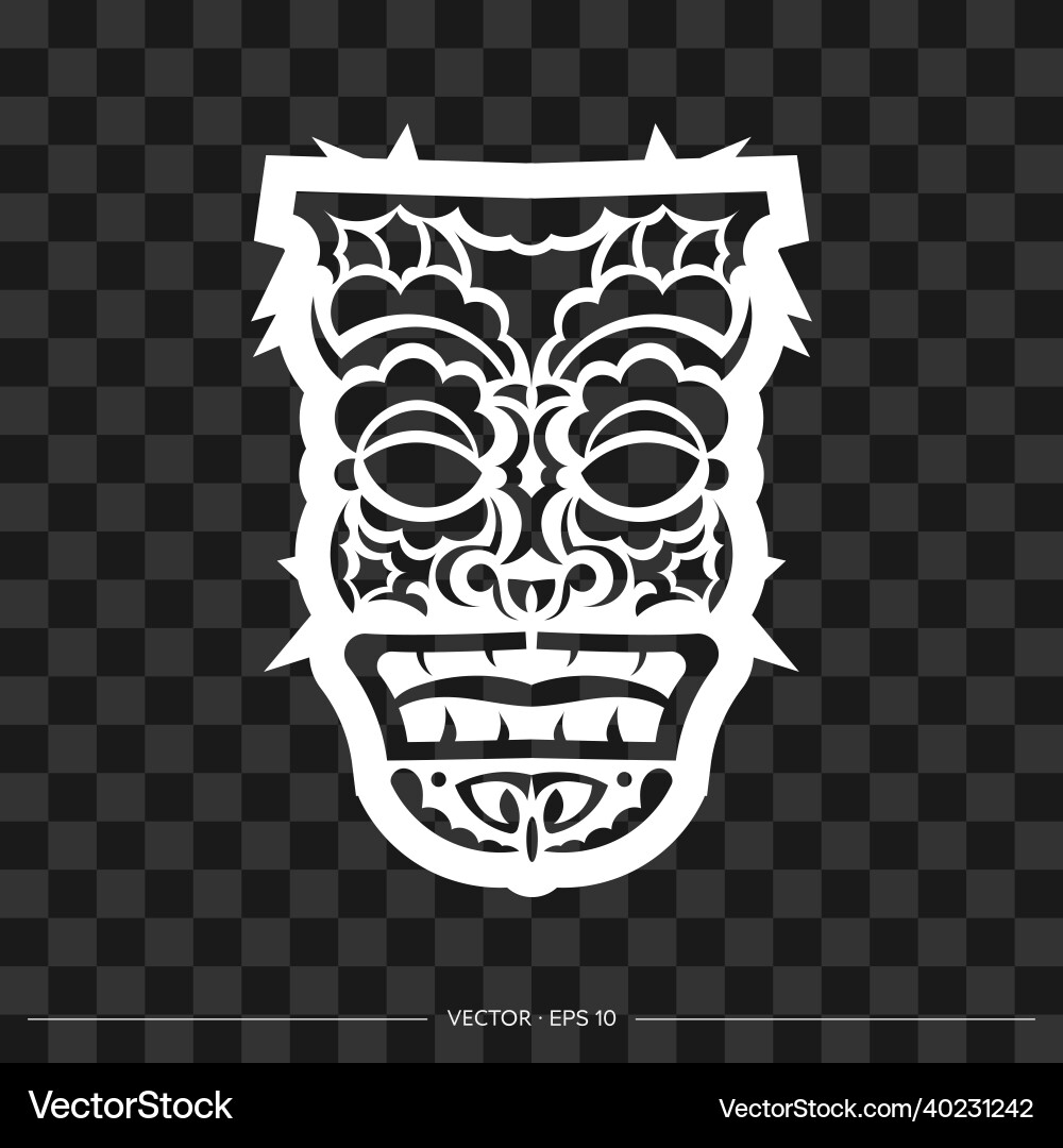 Polynesia mask from patterns the contour Polynesia mask from patterns the contour vector image