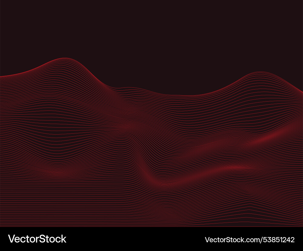 Red abstract line wave with black background Red abstract line wave with black background Vector Image