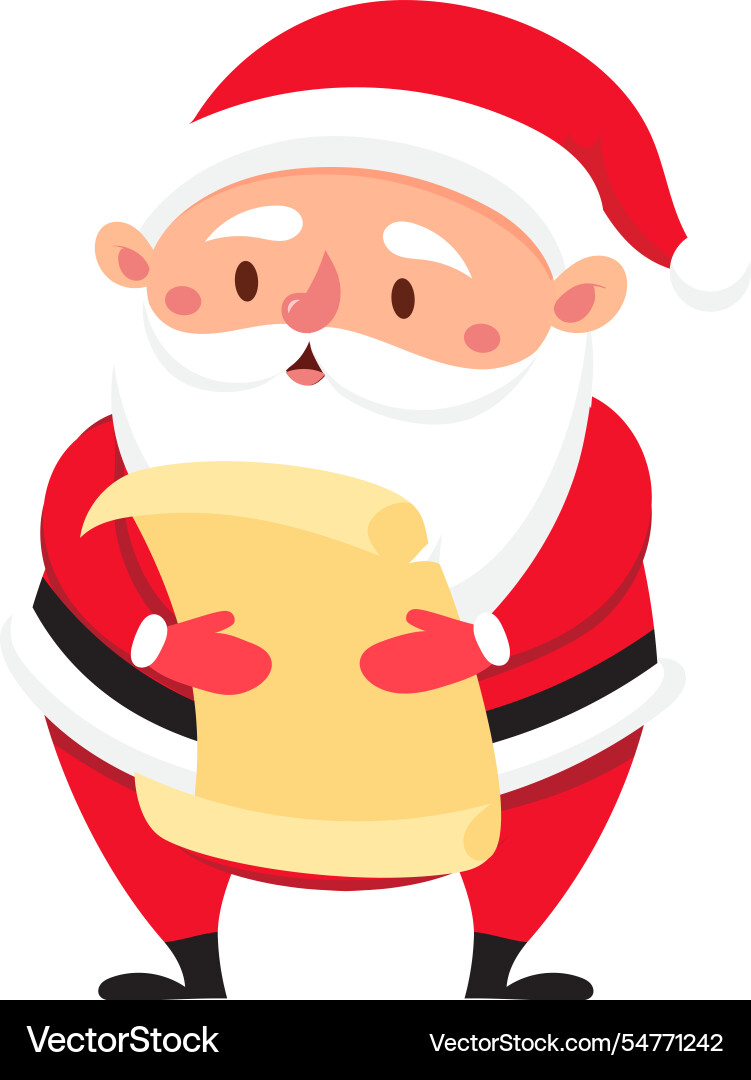 Santa claus hält eine lange Schriftrolle Santa claus hält eine lange Schriftrolle vektorbild