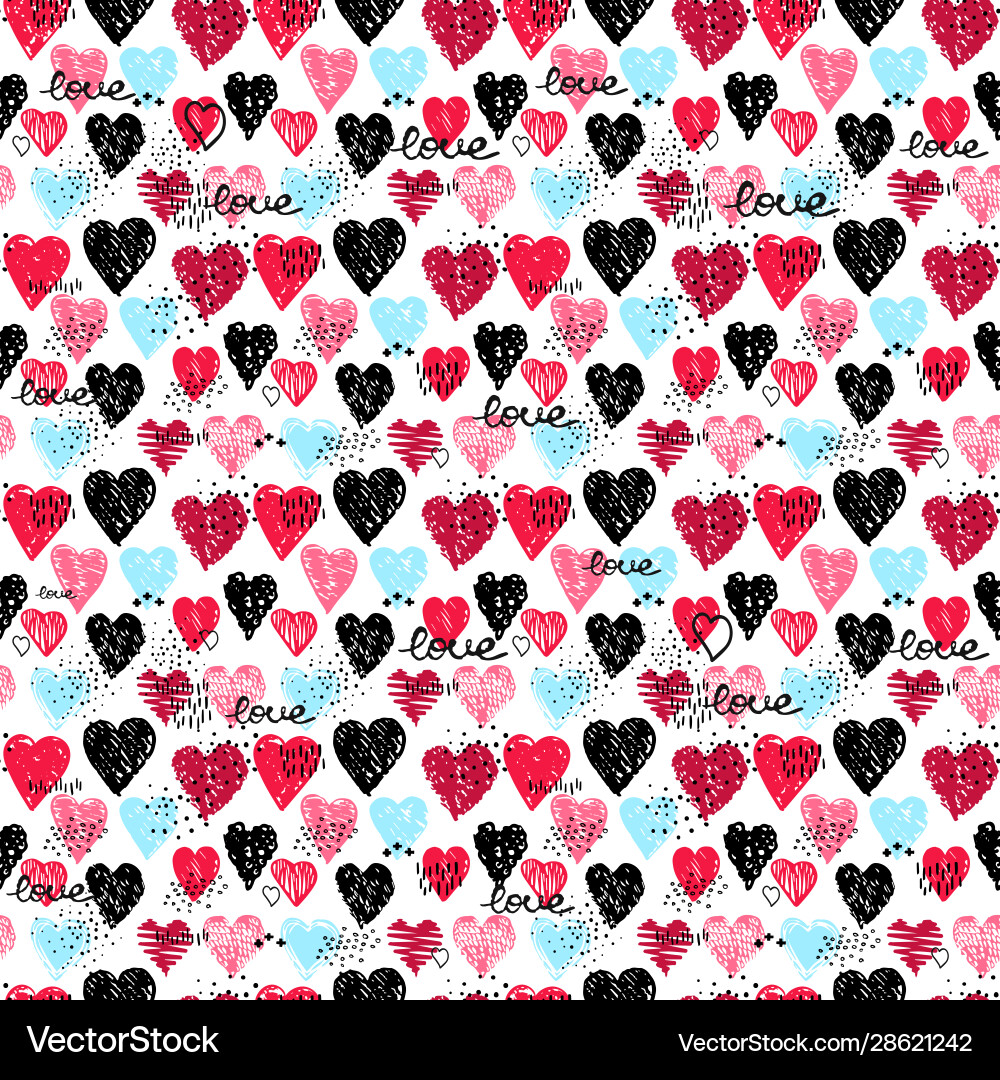 Seamless pattern with hearts Seamless pattern with hearts vector image