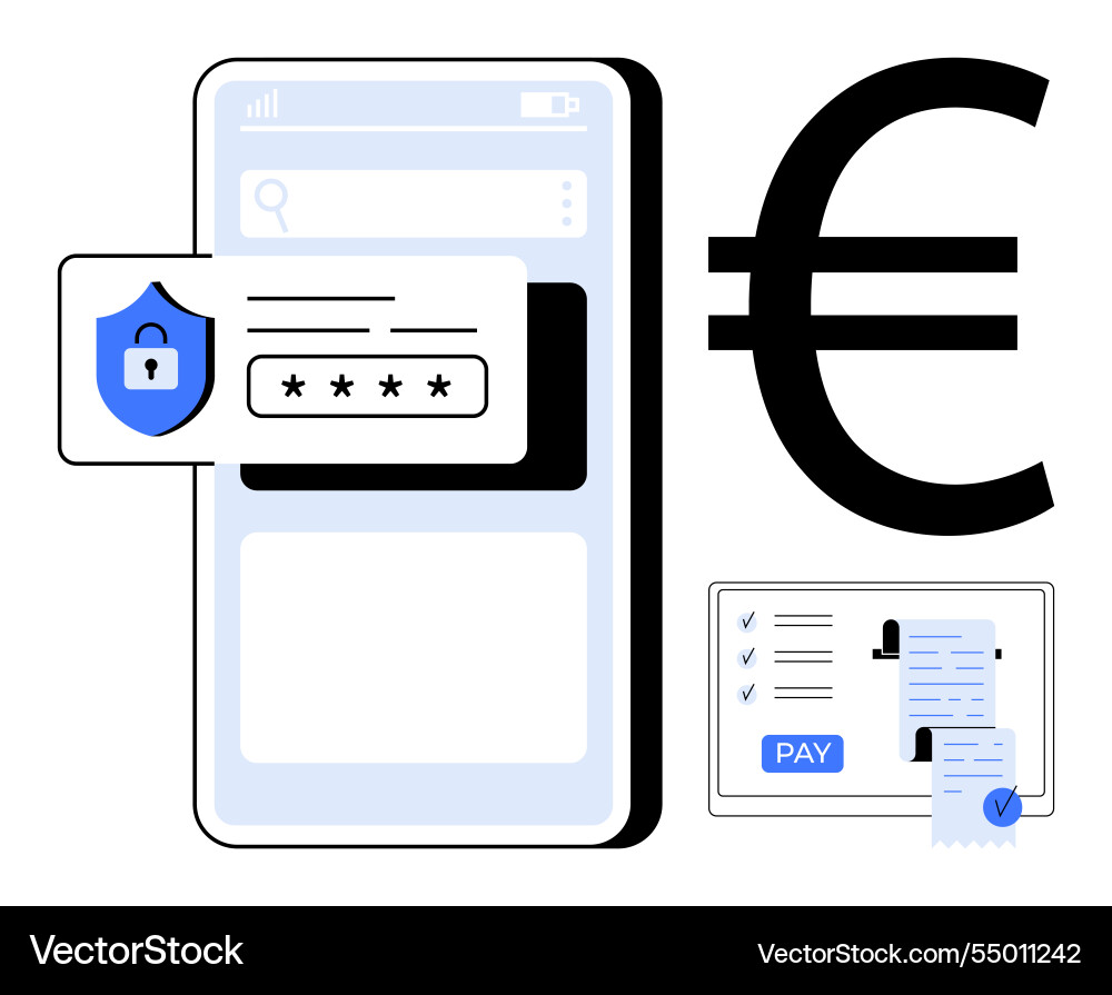 Secure mobile payment and online transactions Secure mobile payment and online transactions vector image