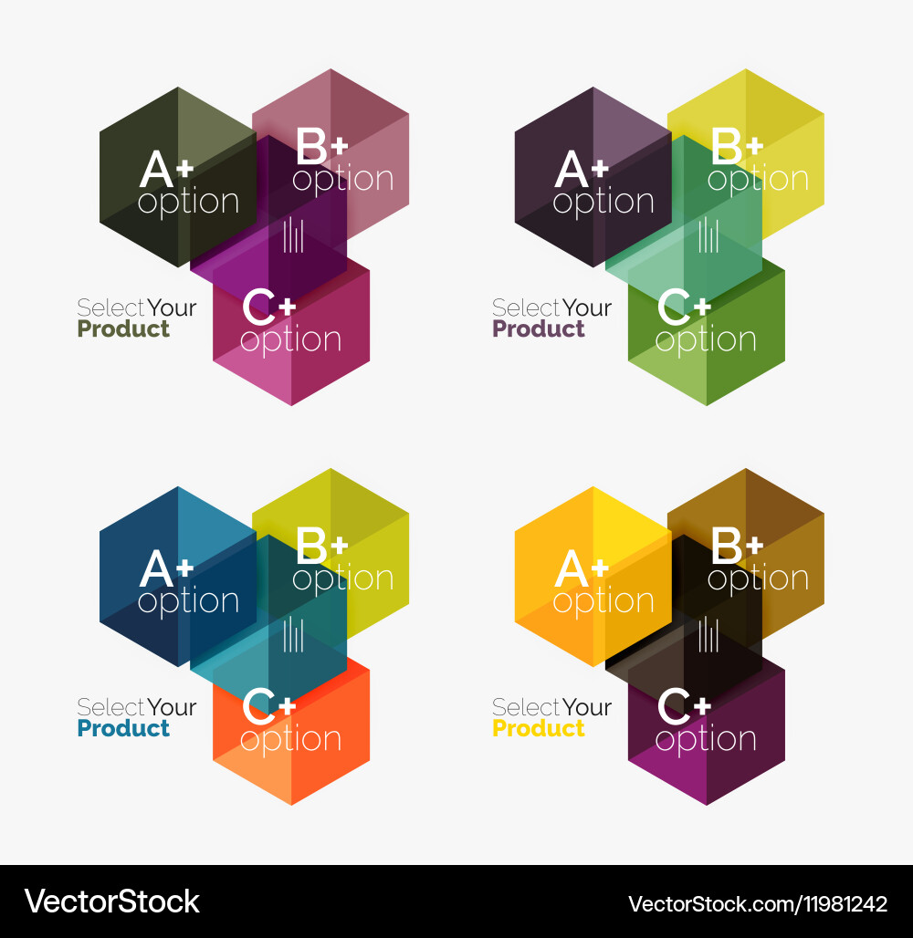 Set of business hexagon layouts with text vector image