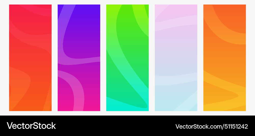 Set of modern gradient backgrounds with wave line Set of modern gradient backgrounds with wave line vector image