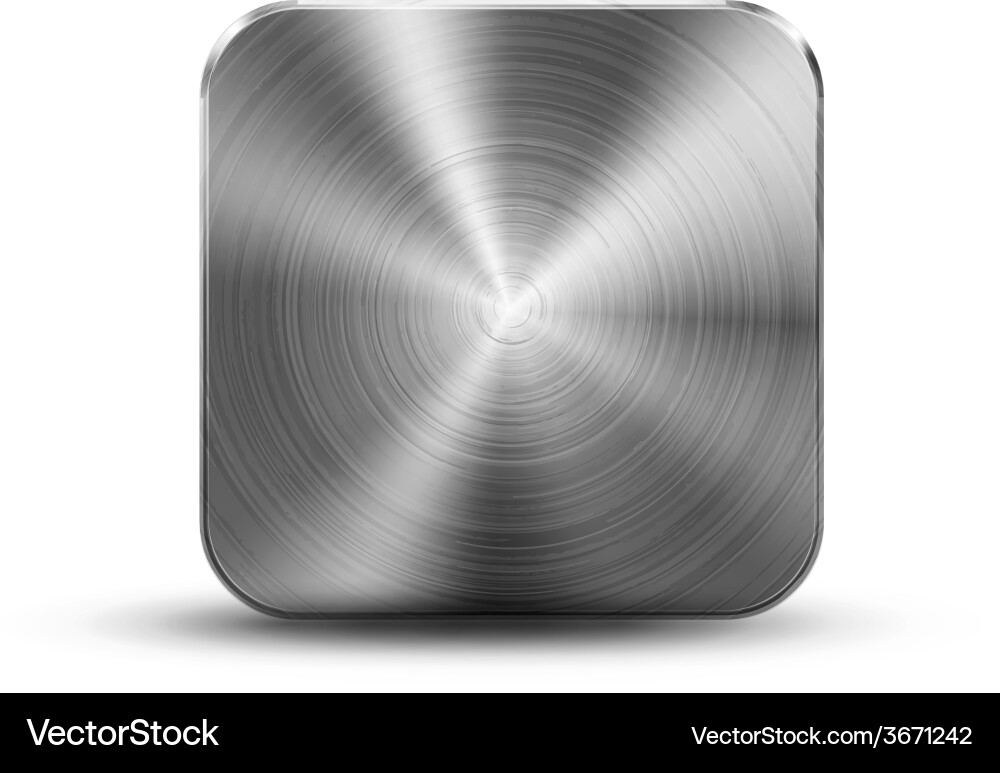 Square button metal Royalty Free Vector Image - VectorStock