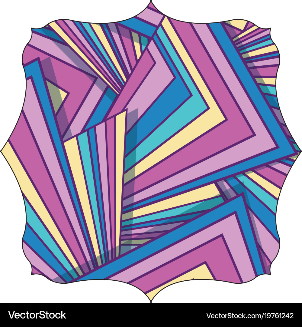 Square with pattern graphic shapes background Vector Image