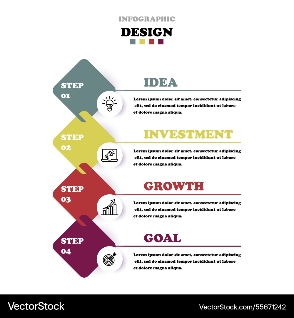 Step process workflow infographic template vector image