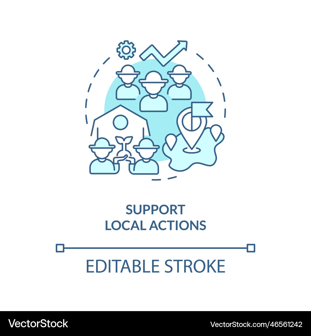 Support local actions turquoise concept icon Support local actions turquoise concept icon vector image