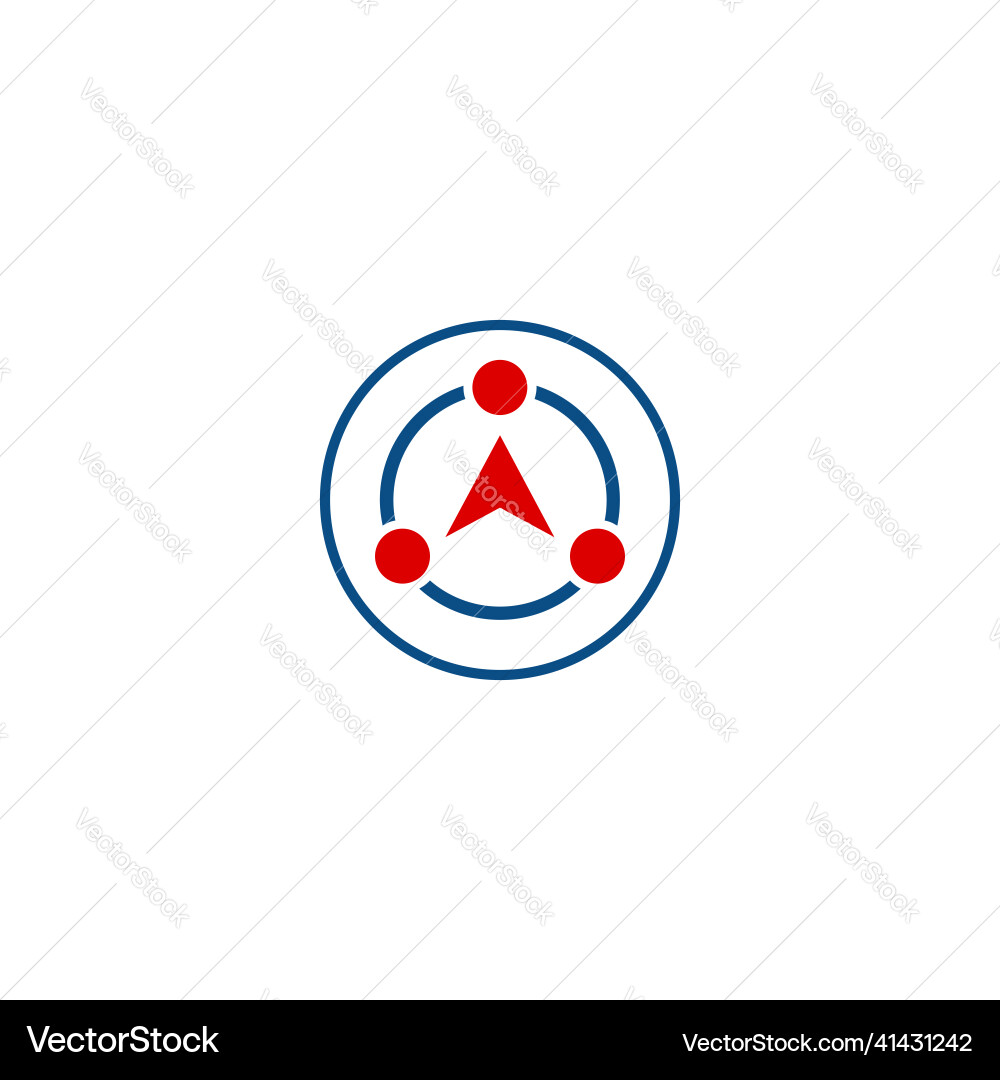 Triangle cursor navigation orbit logo Triangle cursor navigation orbit logo Vector Image