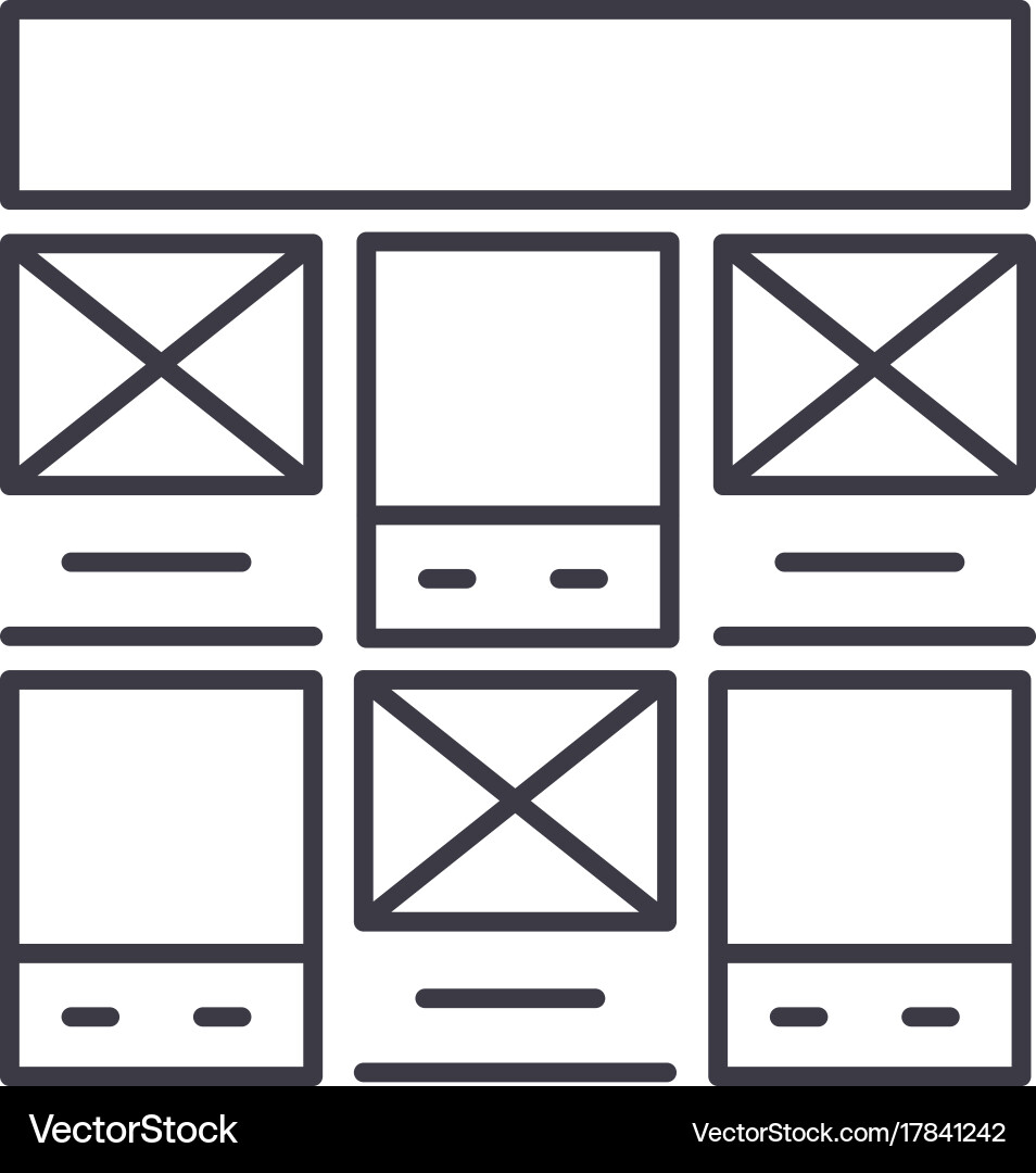 Web Prototype Icon - Line Style vector image