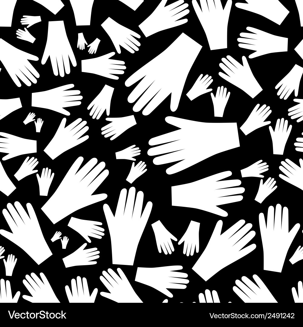 White hands seamless pattern eps10 Vector Image