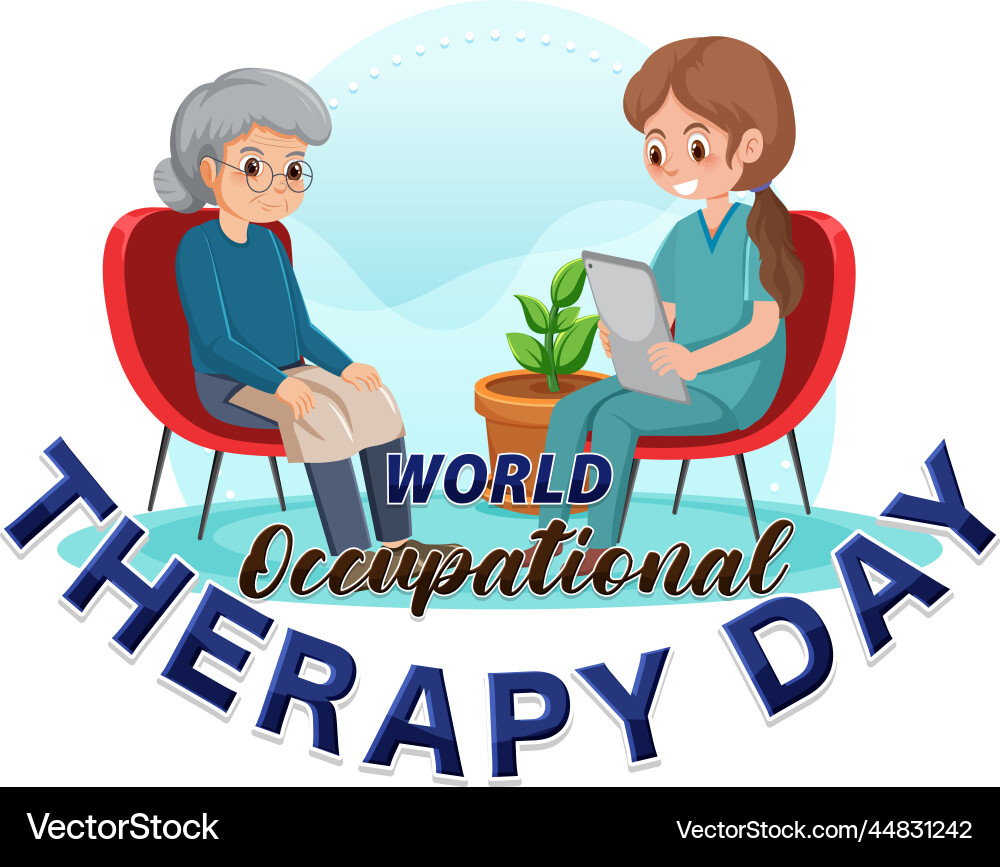 World occupational therapy day text banner design World occupational therapy day text banner design vector image