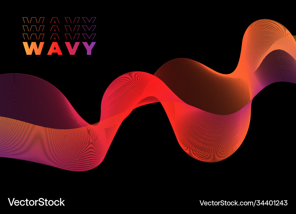 Abstract wave lines dynamic flowing colorful Vector Image