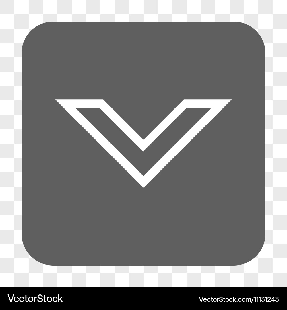 Arrowhead down rounded square button vector image