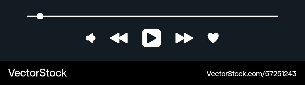 Audio media app widget with song duration bar Audio media app widget with song duration bar vector image