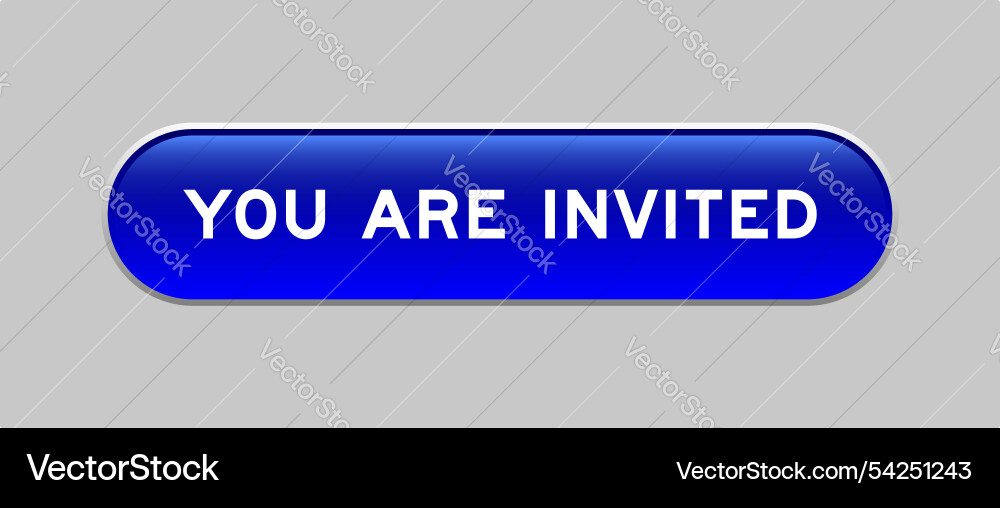 Blue color capsule shape button with word you Vector Image