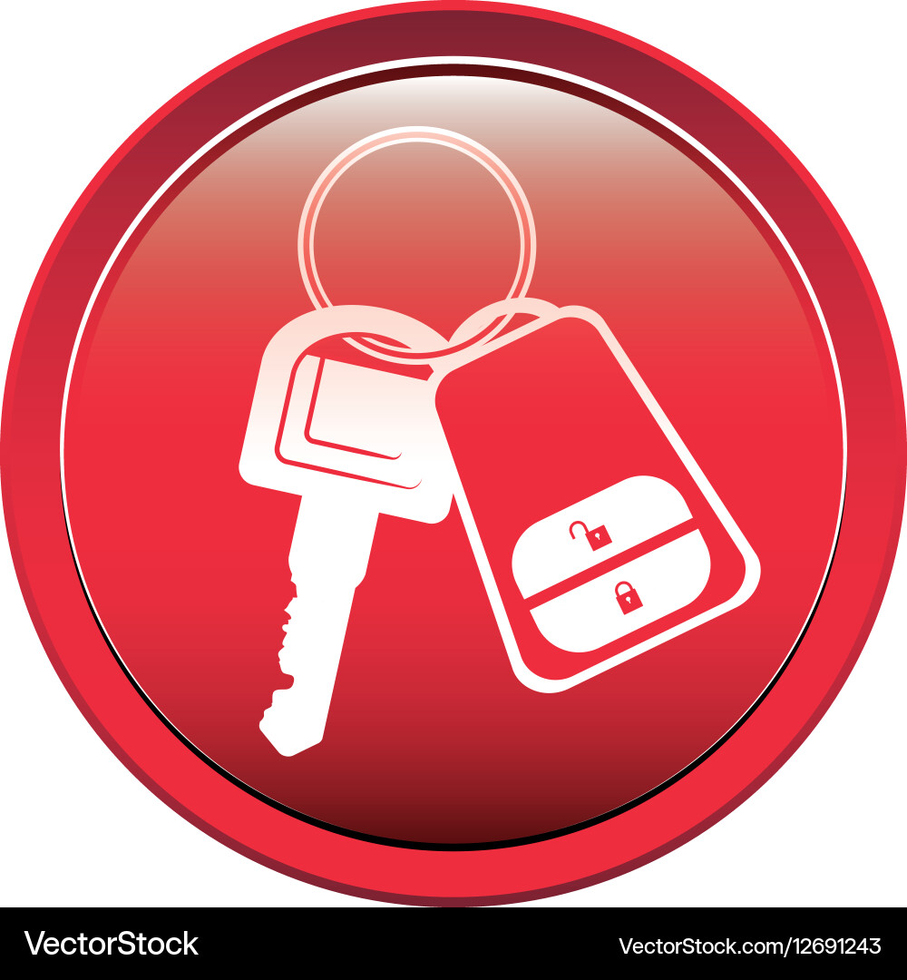 Button with keys and keychain vector image
